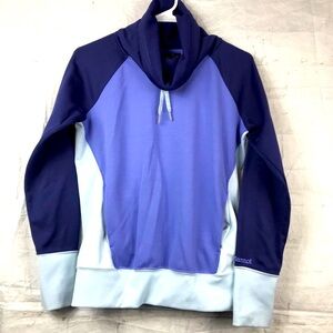 Marmot Blue Pullover Funnel Neck Top Sz Small